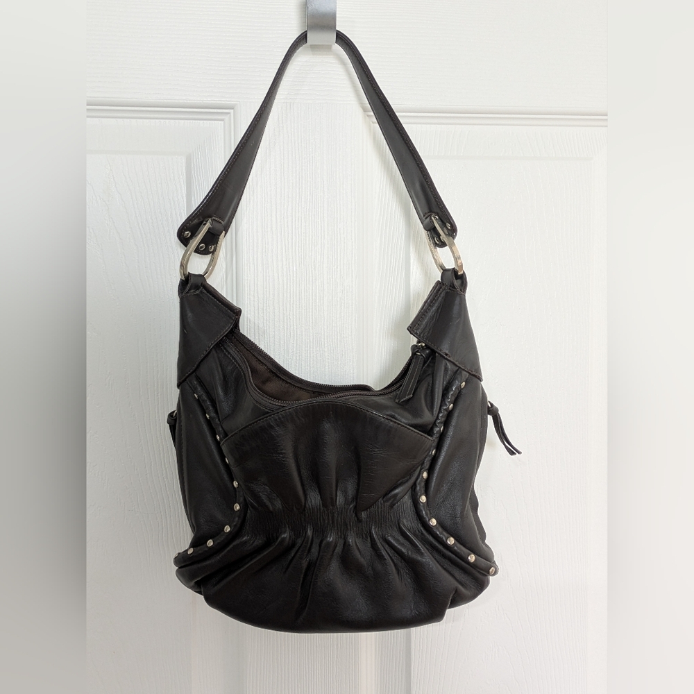 Tosca Blue Brown Leather Handbag